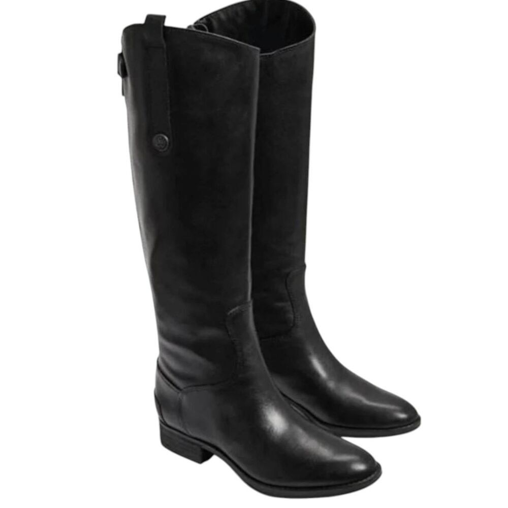 SAM EDELMAN Penny Black Leather Riding Boot Size 7M